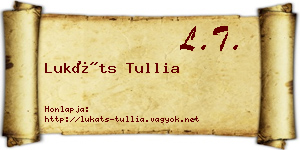 Lukáts Tullia névjegykártya